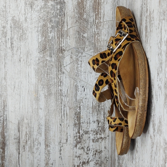 🟥Yokono Leopard Calf Hair Ibiza Thong Cork Sandal - Picture 3 of 16